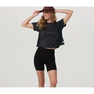 Vuori Energy Tee in Black Heather Size XL Cropped Boxy Soft Jersey